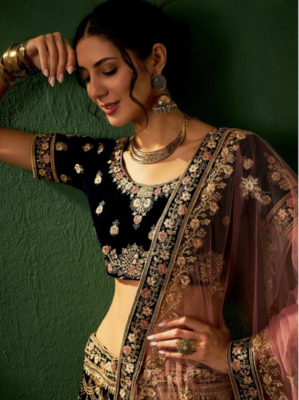 Multicolour Embroidered Lehenga choli with Blouse 4